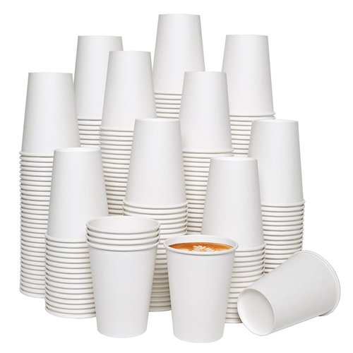 JOLLY CHEF 1000 Pack Disposable Paper Coffee Cups 12 oz Hot Beverage Cups for Party, Office, Home, Travel and More