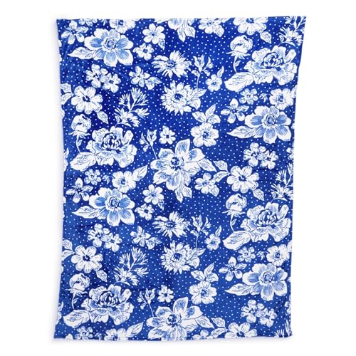 Collegiate Plush XL Throw Blanket (Multiple Teams Available), Royal/White Rain Garden