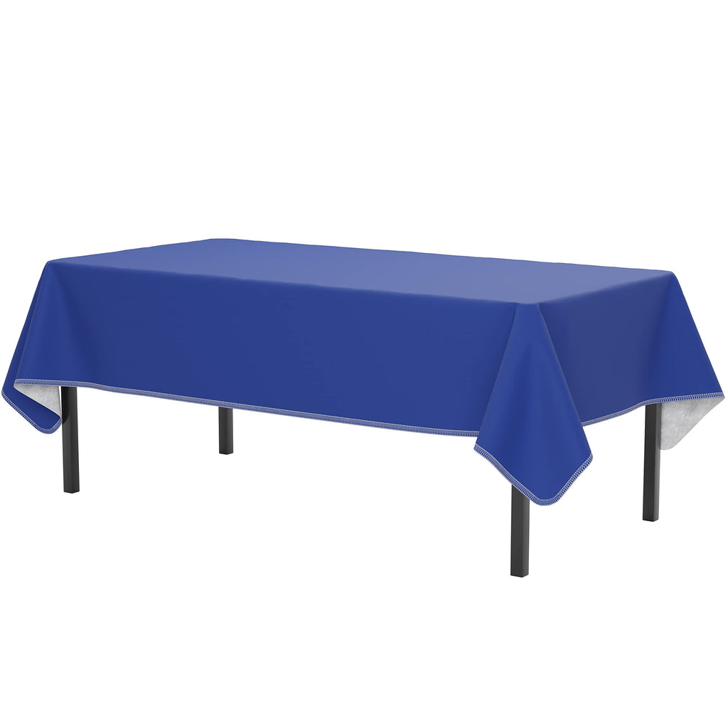 Exquisite Blue Vinyl Tablecloths - 54 in. X 70 in. - Pack of 3 Rectangle Tablecloths with Flannel Backing - Plastic, Reusable & Waterproof
