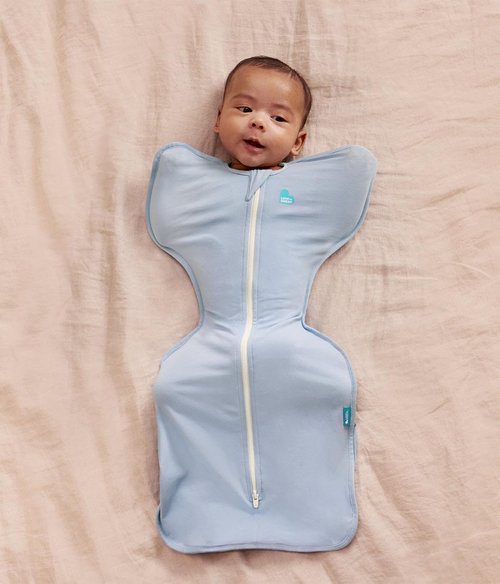 Love to Dream Swaddle UP, Baby Sleep Sack, Self-Soothing Swaddles for Newborns, Snug Fit Helps Calm Startle Reflex, Newborn Essentials Must-Haves, Lite 0.2 TOG, Sleep Sack, 8-13 lbs, Soft Blue