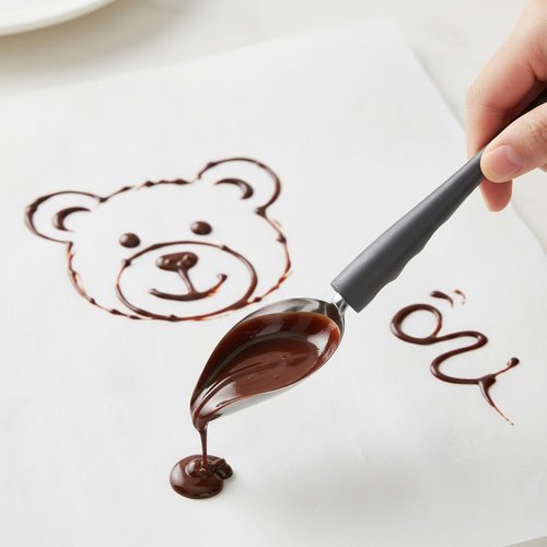 4PCS Professional Culinary Precision Drawing Decorating Spoon Set, Multi-use Stainless Steel Chef Culinary Drawing Spoons, Chocolate Filter Spoons with Tapered Spout for Decorating Plates Cake Dessert