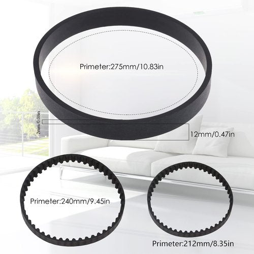 Replacement Vacuum Belt Set for Bissell ProHeat 2X Revolution Pet Pro Cleaner Models 1986,1964,2007,2007P, Compared to Parts 1611128 &1611129 & 1611130（6Pack）