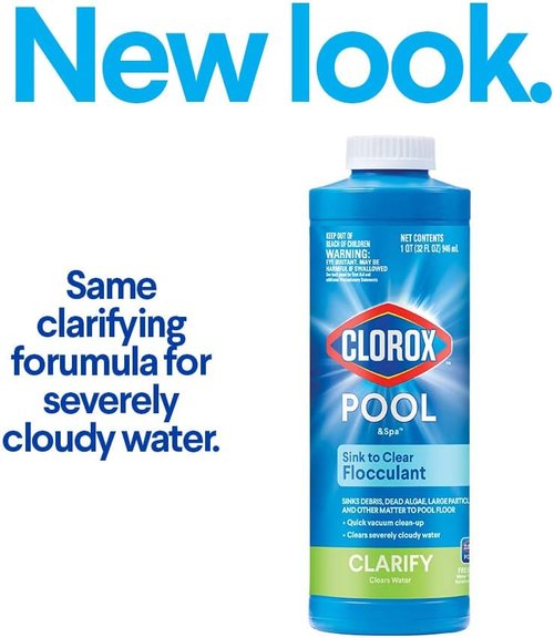 Clorox® Pool&Spa™ Flocculant - Sinks Debris & Algae to Pool Floor | 1 Quart (Pack of 1)