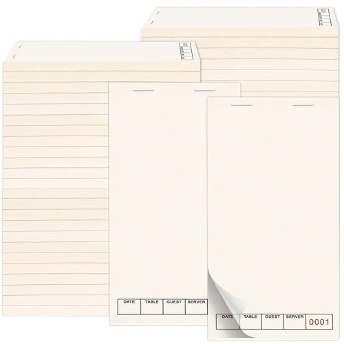 48 Pack Blank Server Note Pads Bulk Recycled Guest Check Pads, Total 2400 Sheets 3.5 x 6.75 Inch Guest Checks Books for Servers, Numbered Waitress Notepads for Restaurant Bar Cafe Hotel