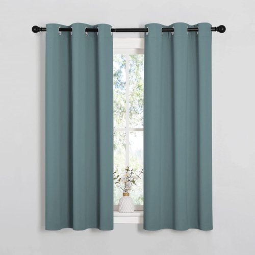 NICETOWN Blackout Curtains - Noise Reducing Thermal Insulated Drape Panels | Greyish Blue, 2 Panels, W34 x L54-Inch