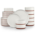 LIANYU 24 Pieces Porcelain Dinnerware Sets, Premium Plates and Bowls Set, High-Fired Ceramic Dishes Set for 8, Chip & Scratch Resistant, Microwave Dishwasher Safe, White