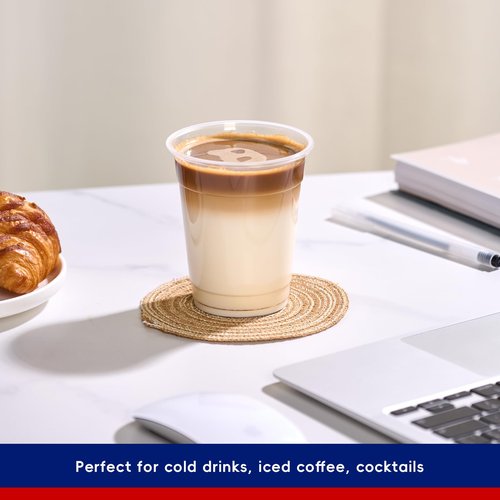JOLLY CHEF 390 Pack 12 oz Clear Plastic Cups,Disposable Cups Drinking Cups for Ice Coffee,Milkshake, Cold Drinks