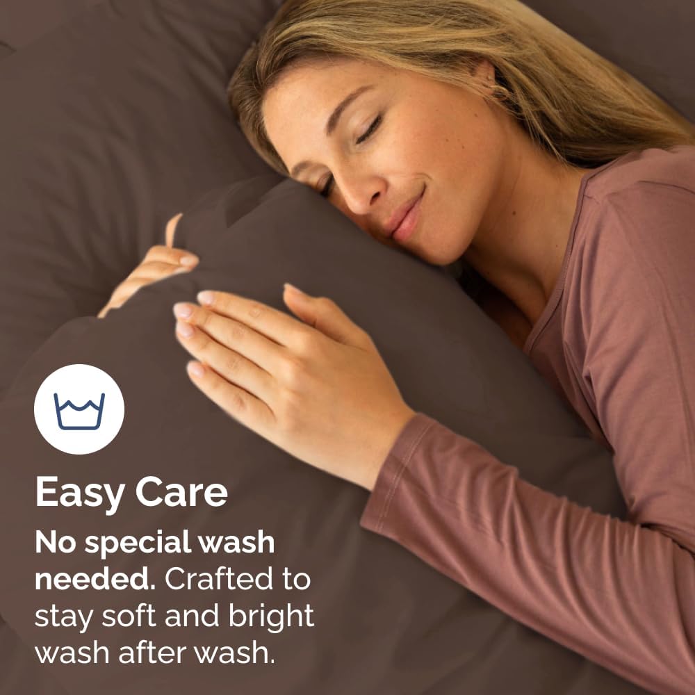 Ultra Soft Hotel Quality Pillow Cases Set by Queen | 10 Comfy, Wrinkle-Free Covers - Stain & Fade Resistant - Easy Care, Machine Washable - Brown