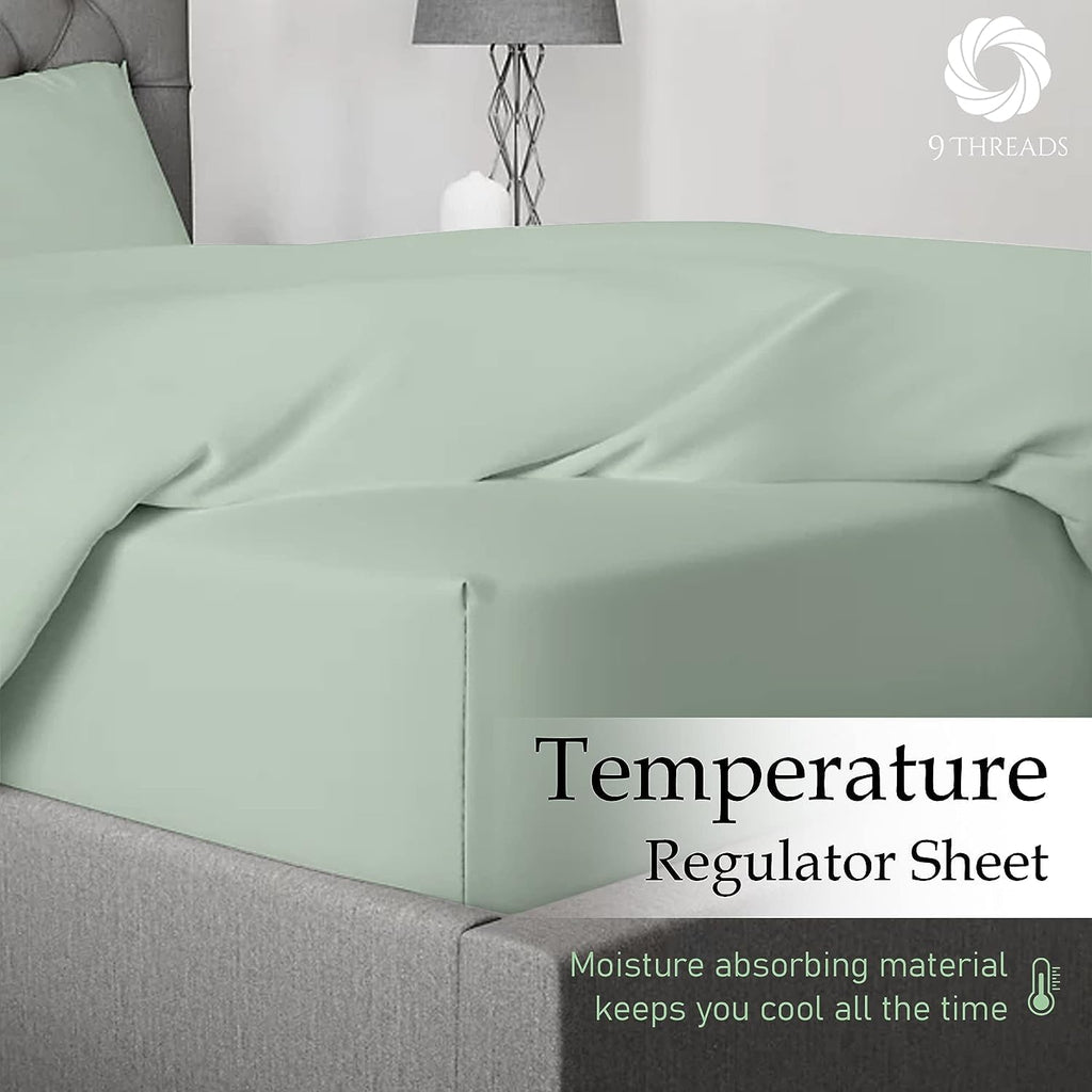 9Threads 600 Thread Count 100% Cotton Sateen Bed Sheets Deep Pocket, Cotton Bedsheets Crisp Cool and Strong Bed Linen (Queen, Lilac)