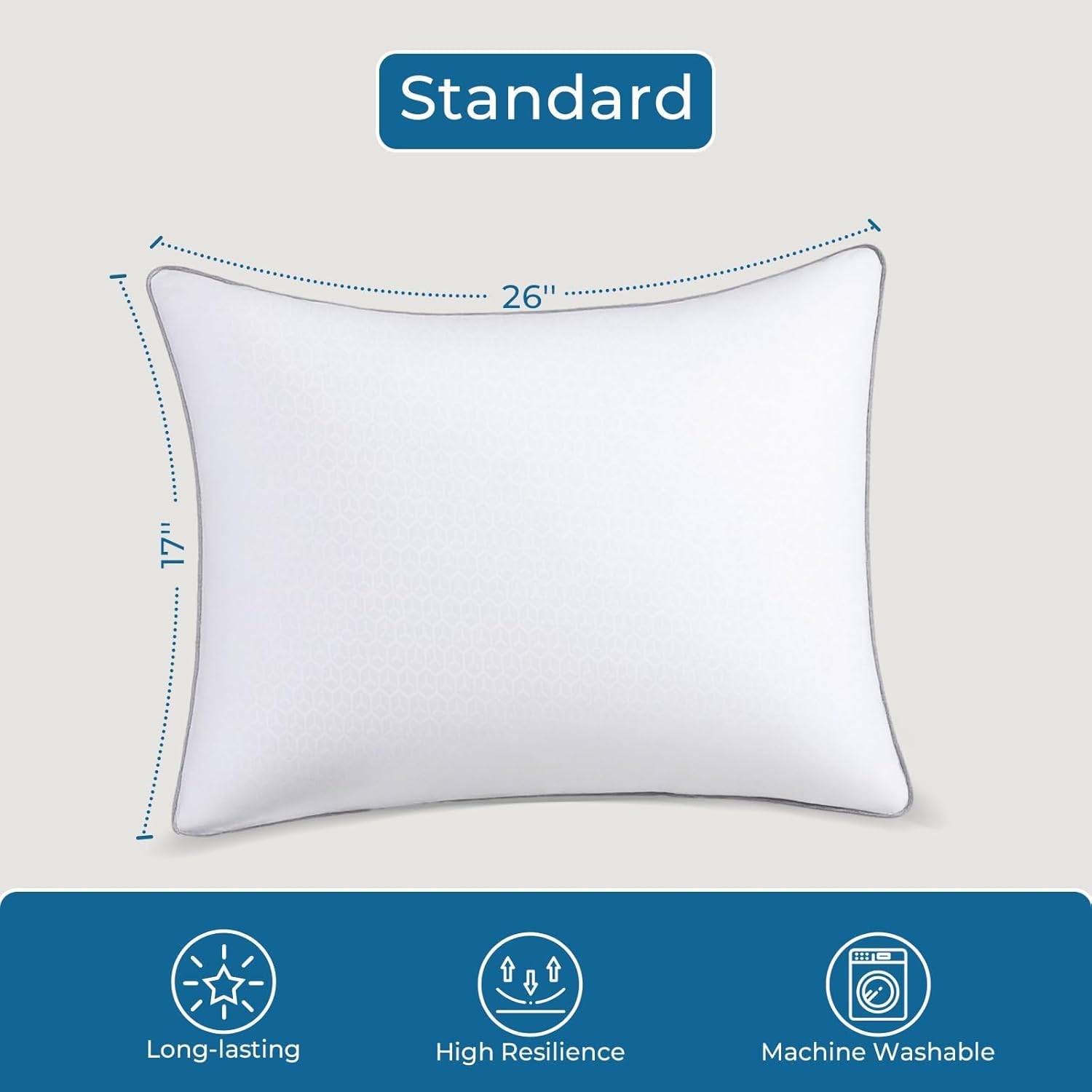 Sasttie Pillows | Standard Size Set of 4 - Oeko-Tex Certified Down Alternative, Hotel Quality, Machine Washable