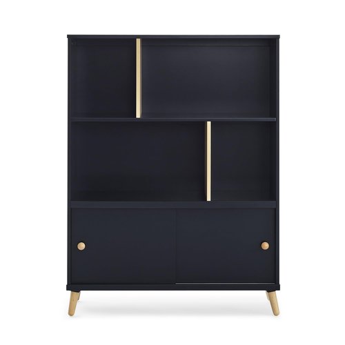 Delta Children Essex Bookcase - Greenguard Gold Certified, Black/Natural