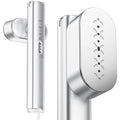 Travel Steamer for Clothes,100-240V Portable Garment Steamer, Steamer＆Iron 2 In 1, 30s Fast Heat-up,120ml Water Tank,Large Ceramic Heat Panel,Handheld Steamer for Global ＆ Europe Traveling,Silver