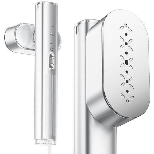 Travel Steamer for Clothes,100-240V Portable Garment Steamer, Steamer＆Iron 2 In 1, 30s Fast Heat-up,120ml Water Tank,Large Ceramic Heat Panel,Handheld Steamer for Global ＆ Europe Traveling,Silver