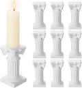 Reallnaive Mini Greek Column Candle Holders - 10 Pcs Resin Pillar Stands for Wedding & Christmas Decor