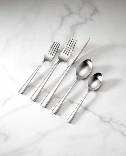 Kate Spade New York Malmo Satin 5-Piece Flatware Place Setting, 1.05 LB, Metallic