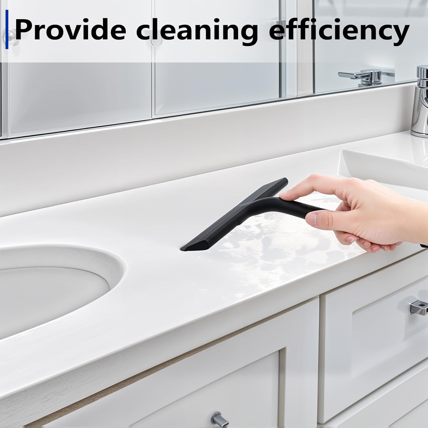 Skiennix Shower Squeegee - Stainless Steel with Silicone Blade | Streak-Free Glass & Mirror Cleaner