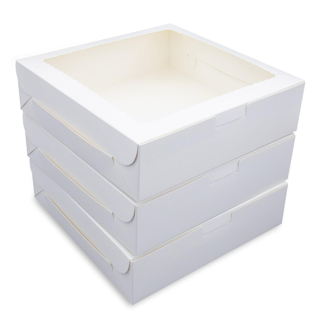 Capkyke 24pcs 9x9x2.5 Inch Pie Boxes White Bakery Boxes Cake Boxes with Window for Pies, Donuts, Cookies, Muffins, Chocolates, Party