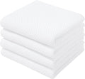 Homaxy 100% Cotton Kitchen Dish Towels - Ultra Soft, Absorbent & Quick Drying | 13 x 28 Inches, 4-Pack, White