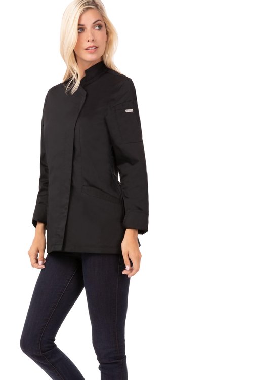 Chef Works Marrakesh V-Series Womens Chef Coat, Black, Large