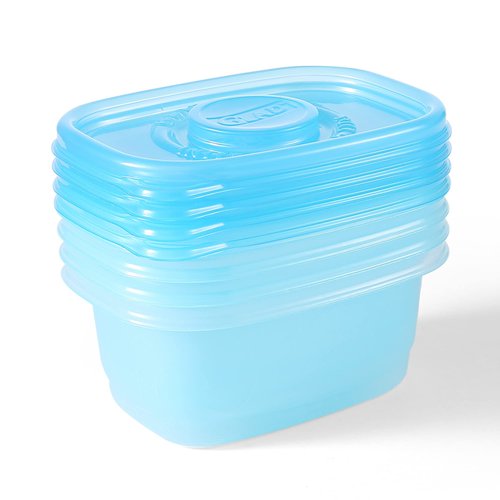 Glad GladWare FreezerWare Food Storage Containers with Lids, Small Rectangle BPA Free Plastic for Freezing Soups and Meal Prep, Crack Resistant, Microwave Dishwasher Safe, 24 Oz, 4 Count - 6 Pack
