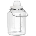 5 Gallon Air Tight Glass Storage Jars, 6.4inch Wide Mouth Canister with Stainless Steel Handle, Large Gallon Glass Jars, Glass Water Jug with Cup for Terrarium, Storage, Dog Treats, Mead Making
