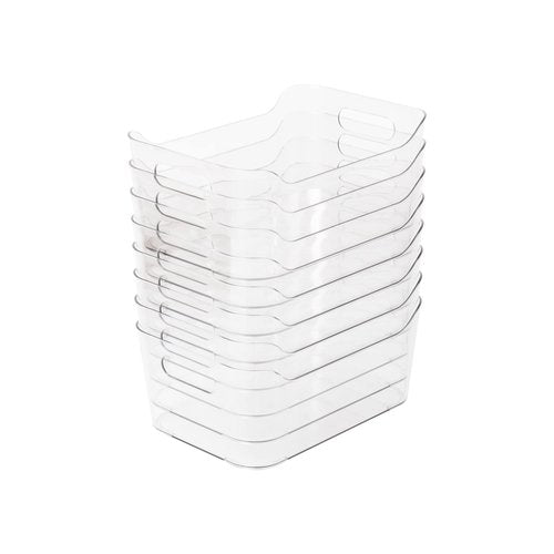 Mind Reader Desk Supplies Office Supplies Organizer, 8 Pack, 8.85" x 6" x 4", Clear
