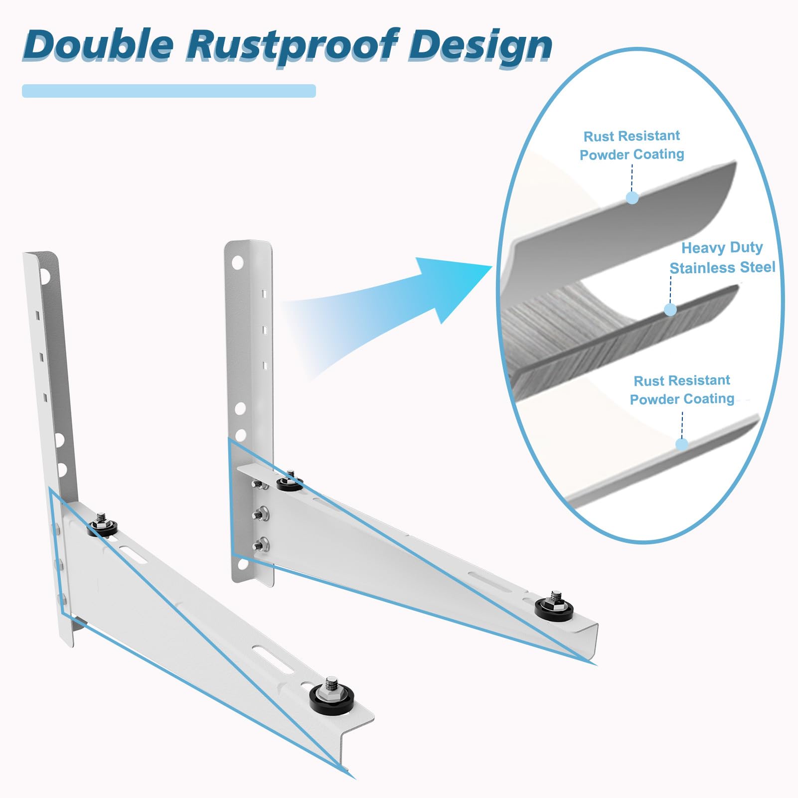Ogival Outdoor Mini Split Wall Mounting Bracket for 9,000-18,000 BTU Air Conditioner, Heavy Duty AC Support Bracket for Outside, Holds Up to 330lbs