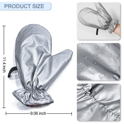 Rumexeng 3PCS Garment Steamer Ironing Gloves, Waterproof Care Anti Steam Mitt with Finger Loop, Heat Resistant Protective Gloves Iron Board for Clothes Steamers (Pointy)