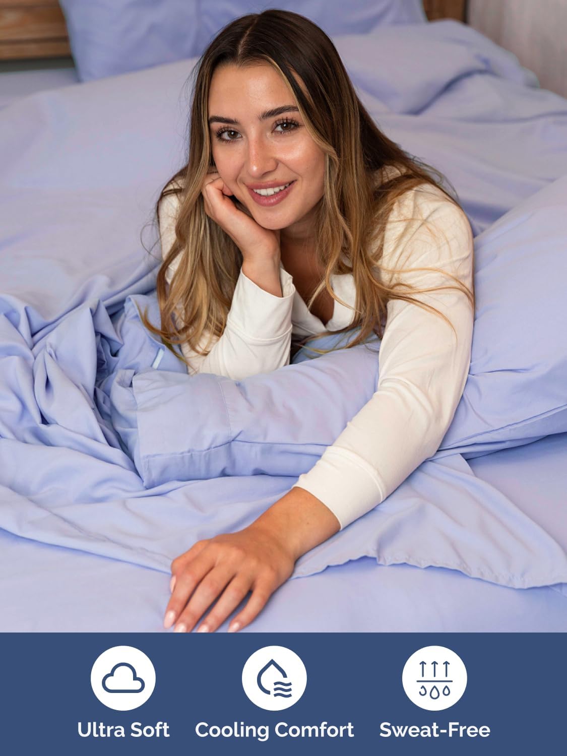 Skiennix Extra Deep Split King Sheet Set - 7 Piece Breathable Cooling Bedding - Soft Wrinkle-Free Lavender