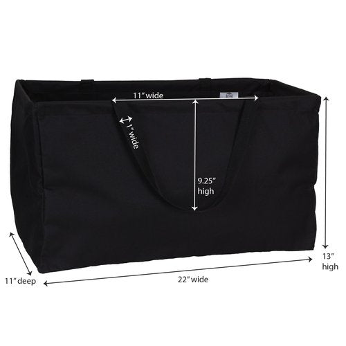 Household Essentials 2212-1 Krush Canvas Utility Tote | Reusable Grocery Shopping Bag | Laundry Carry Bag | Black
