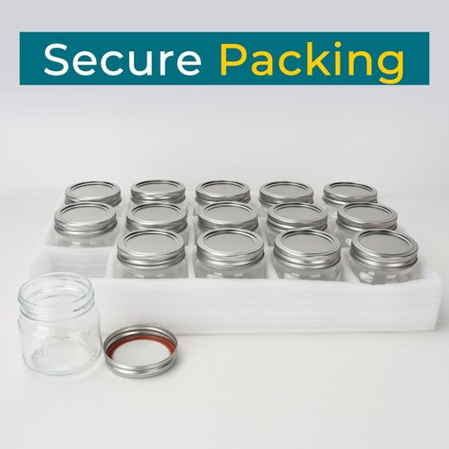 CycleMore Mason Jars 8 oz, 30 Pack Small Canning Jars with Airtight Metal Lids, Embossed Design Glass Storage Jars, 1/4 Quart Jars for Canning, Pickling, Preserving, Jam, Honey, DIY Decor, Gifts