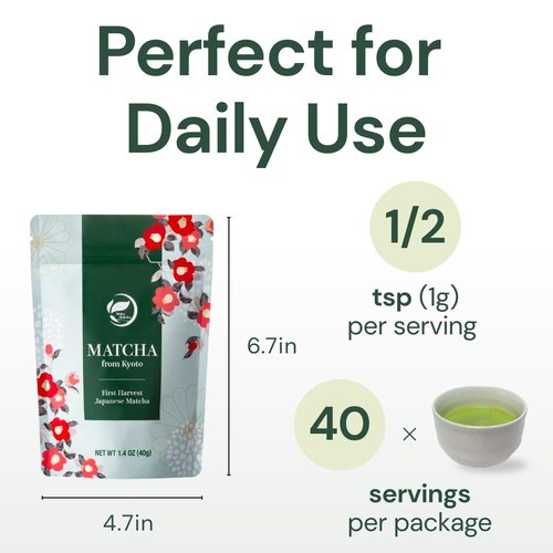 Wako Matcha, Single-Origin Uji Matcha from Kyoto, Japan (40g / 1.4 oz) – First Harvest, Authentic Ceremonial Grade, Green Tea Powder for Your Daily Morning Boost, Café-Quality Hot or Iced Matcha and Lattes, Unsweetened, Gluten-Free