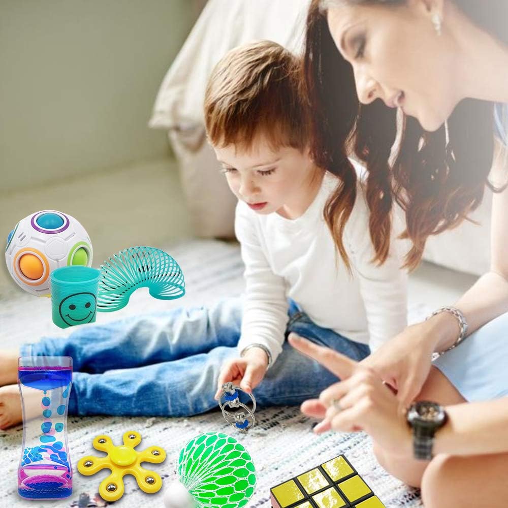 Scientoy Fidget Toy Set - 35 Pcs Sensory Toys for Anxiety Relief | Perfect for Kids & Adults