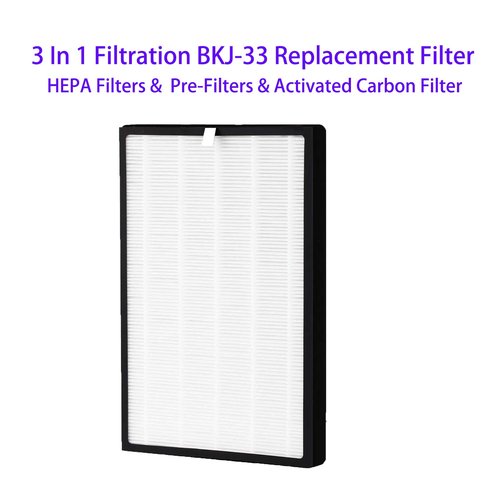 2 Pack BKJ-33 Replacement Filter For COLZER BKJ-33, 3 IN 1, H13 True Hepa with High efficiency Activated Carbon and Pre Filter
