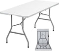 Lakhow Folding Table - 6ft Heavy Duty Portable Table for Indoor & Outdoor Use | Easy Storage, No Assembly, White