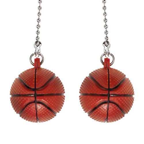 LC LICTOP Basketball Ceiling Fan Pull Chain 2Pcs, 12-Inch Extender Chain with Basketball Pendant, Decorative Light Pull Chains Ornaments for Ceiling Fans & Lamps