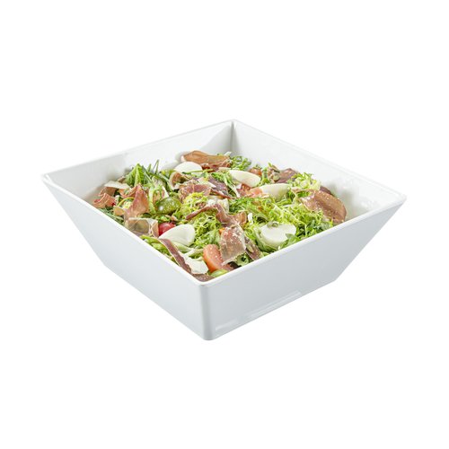 Restaurantware-180 Ounce Deep Soup Bowls, 2 Dishwashable Square Serving Bowls - Shatter-Resistant, White Melamine Salad Eating Bowl, Serve Side Dishes, Entrees, And Snacks, For Parties Or Events