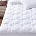 CozyLux Queen Mattress Pad - Breathable Cotton Cooling Topper for 8-21" Deep Pocket | Soft Quilted Protector (60"x80", White)