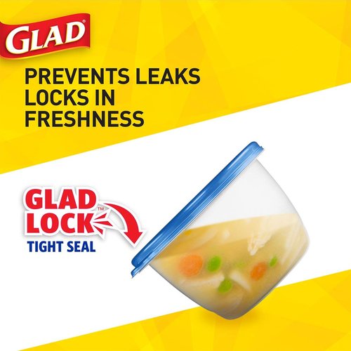 Glad Food Storage Containers - Tall Entrée Container - 42 Ounce - 3 Containers