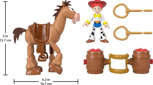 Fisher-Price Imaginext Jessie & Bullseye Play Set - 3-Inch Action Figure with Horse, Saddle & Lasso