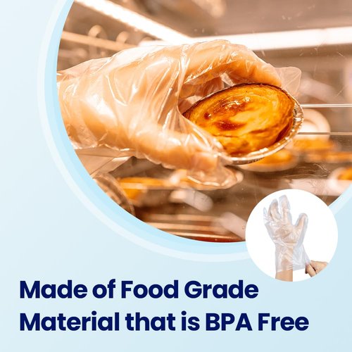 CLEANWRAP Disposable Gloves - LDPE, BPA FREE (500 Piece) - Mothers Day Gifts for Mom I Food Service & Clean Disposable Plastic Gloves Korean, Clean Vinyl Glove