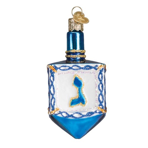 Old World Christmas Hanukkah Dreidel Glass Blown Ornament for Christmas Tree, Handcrafted Holiday Decoration, Holiday Collection