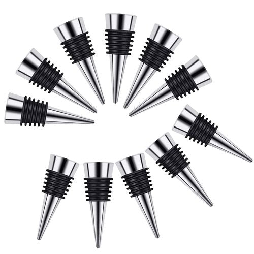 50 Pcs Stainless Steel Wine and Beverage Bottle Stoppers Ball Designed Wine Bottle Corks Tapered Storage Crafts Art DIY