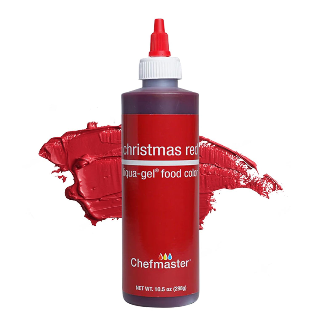 Chefmaster Xmas Red Liqua-Gel® Food Coloring - Vibrant, Fade-Resistant Dye for Icing & Fondant | 10.5 oz