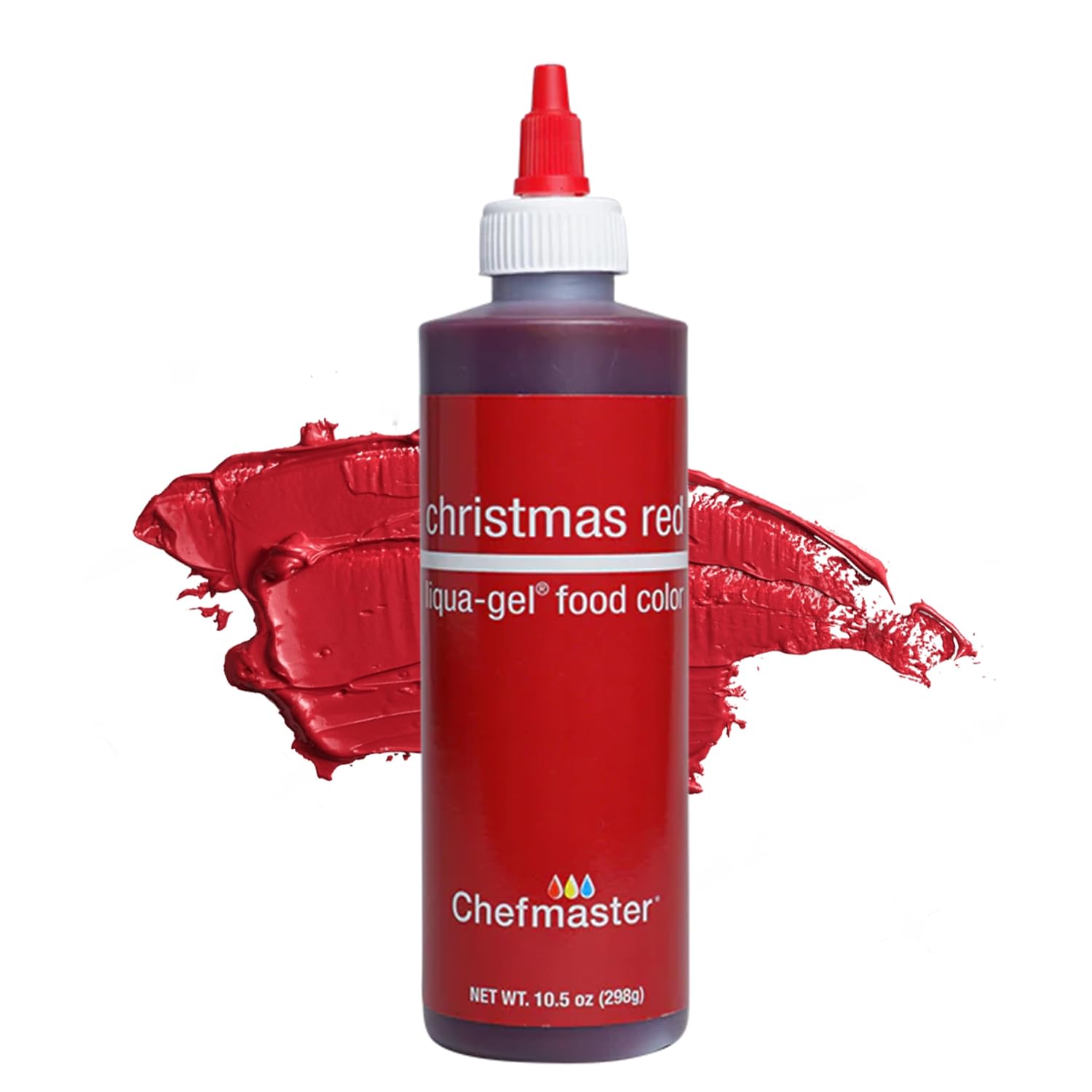 Chefmaster Xmas Red Liqua-Gel® Food Coloring - Vibrant, Fade-Resistant Dye for Icing & Fondant | 10.5 oz