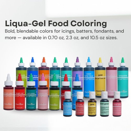 Chefmaster Teal Green Liqua-Gel® Food Coloring - Vibrant, Fade-Resistant Dye for Icing & Fondant | 2.3 oz