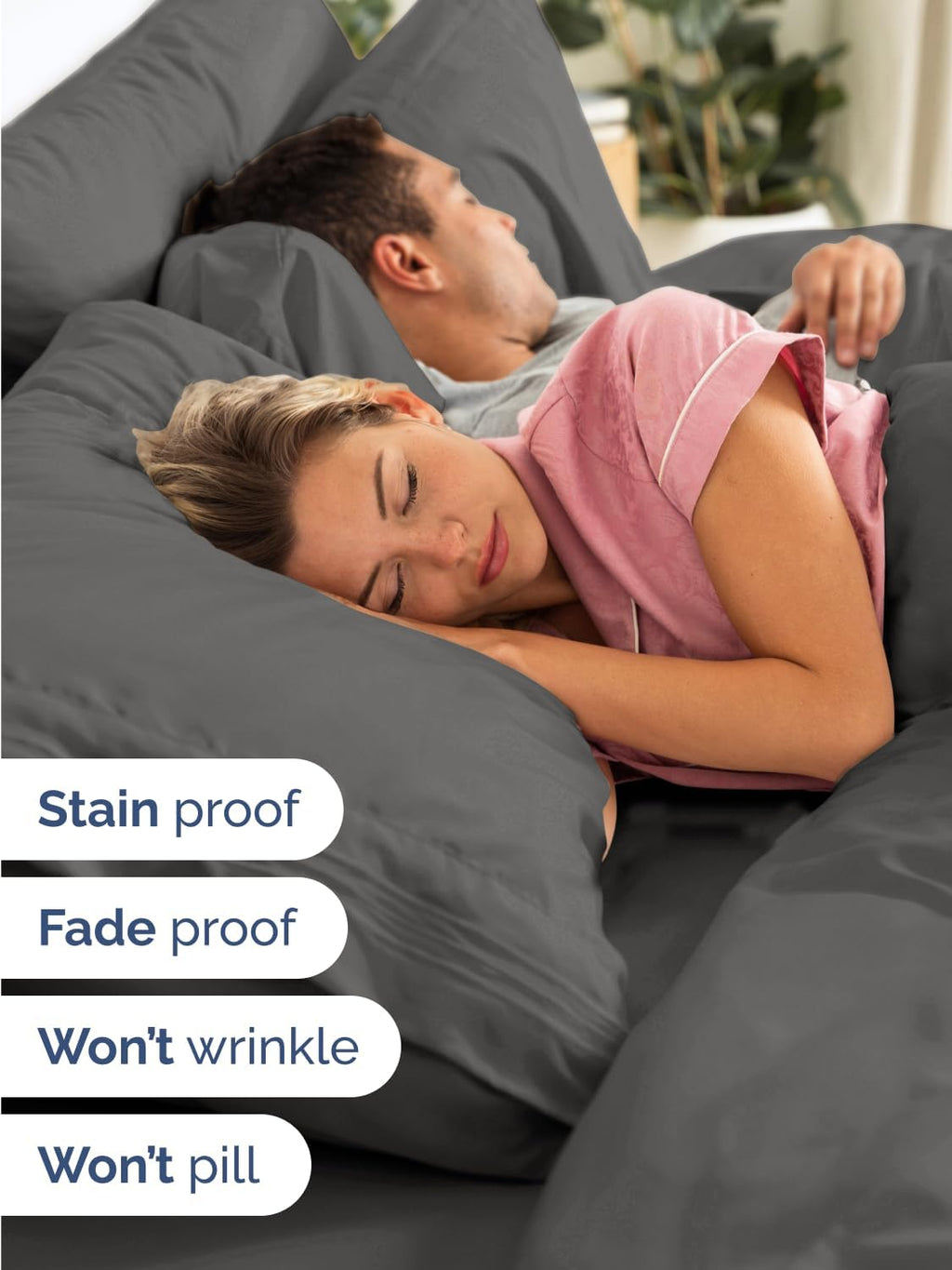 Skiennix Extra Deep Split King Sheet Set - 7 Piece Breathable Cooling Bedding - Soft Wrinkle-Free Charcoal