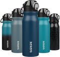 BJPKPK Insulated Water Bottle - 25oz Stainless Steel Flask with Straw & Leak-Proof Lid | Navy Blue