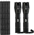 Gorilla Grip Shoe Organizer - Over The Door Storage Solution | Holds Up To 40lbs, 2-Pack with LED Tactical Flashlight, Black