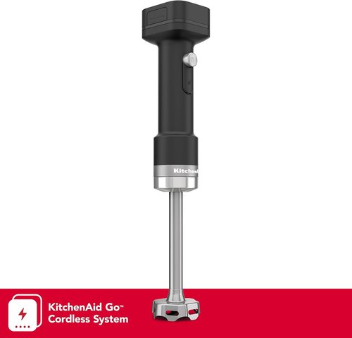 KitchenAid Go Cordless Hand Blender - Includes Battery, Sleek Black Matte Finish, Model KHBRV71